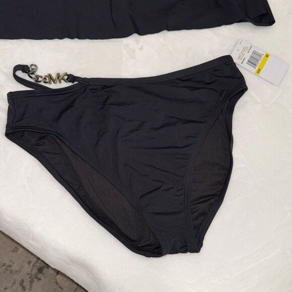 MICHAEL Michael Kors Logo Chain One Shoulder Tankini & Chain High Waist Bikini - Picture 9 of 14